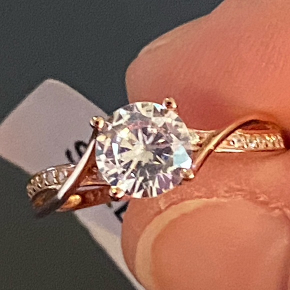 925 Sterling Silver & Rose Gold Ring - Picture 1 of 2